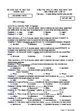 Đề kiểm tra học kỳ I môn Tiếng Anh Lớp 10 - Mã đề 508 - Năm học 2018-2019 - Sở giáo dục và đào tạo Quảng Nam